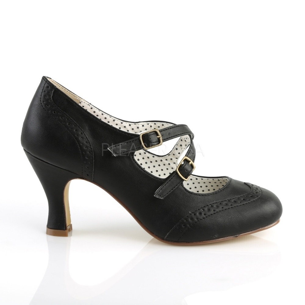 Pin Up Criss Cross High Heel Shoes - Picture 2 of 5